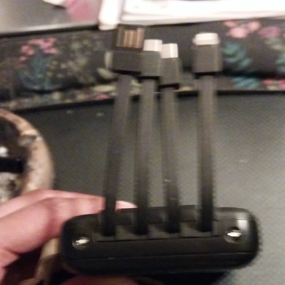 Portable Black Multi-Cable Power Bank
